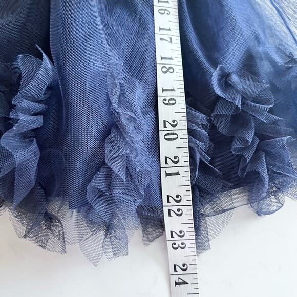 Crewcuts by J.Crew Navy Tulle Ruffle Flower Dress Girls Size 4 - Picture 4 of 8